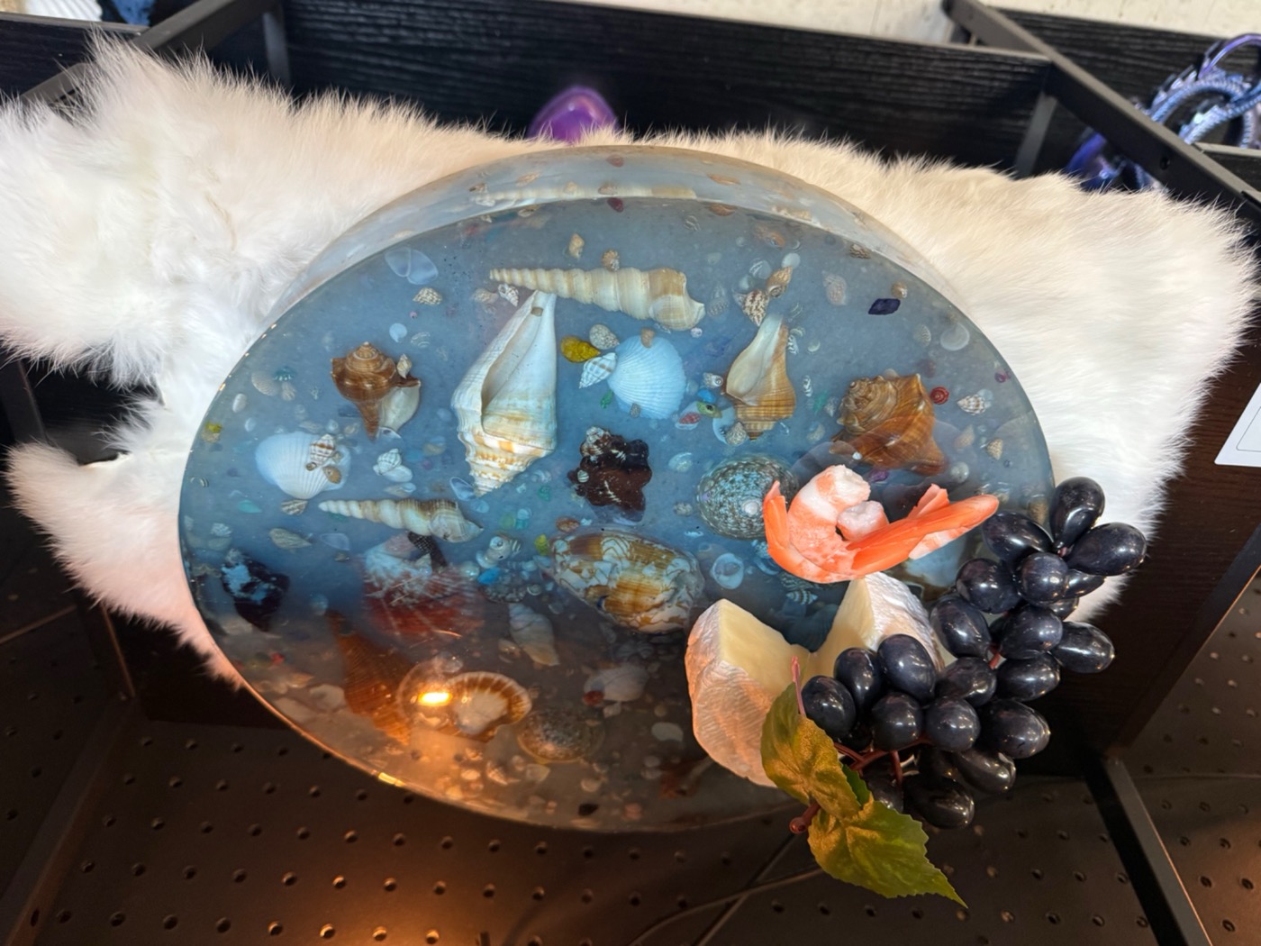 Shoreline resin board styled for serving