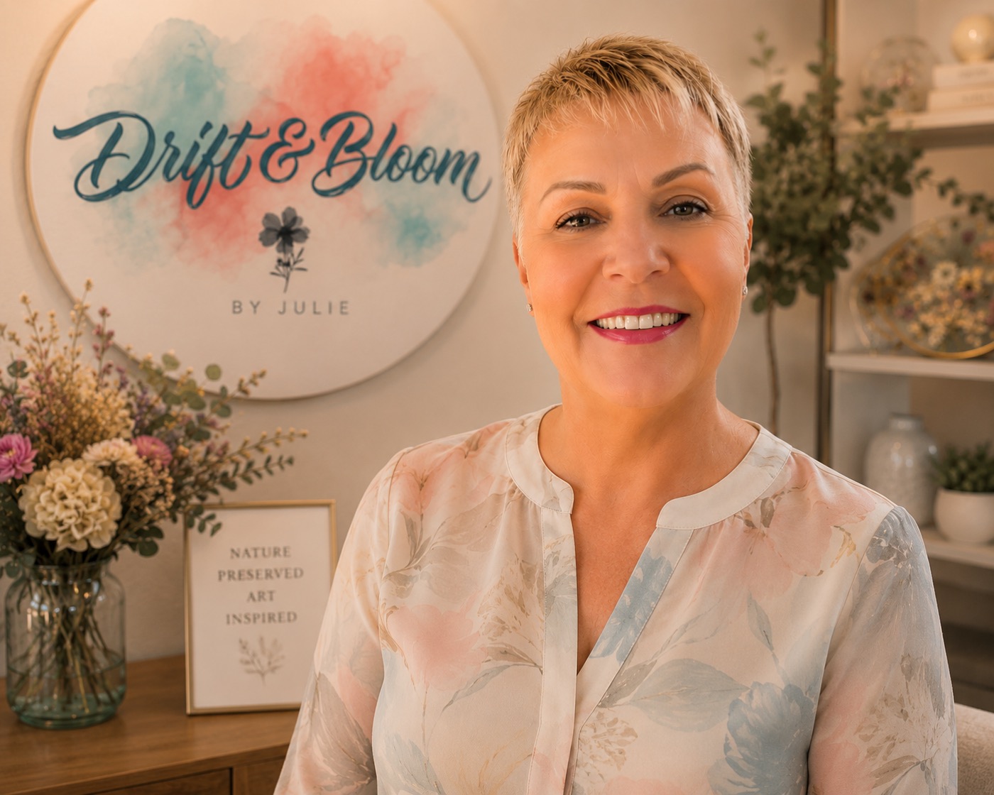 Julie MacDonald in the Drift & Bloom studio