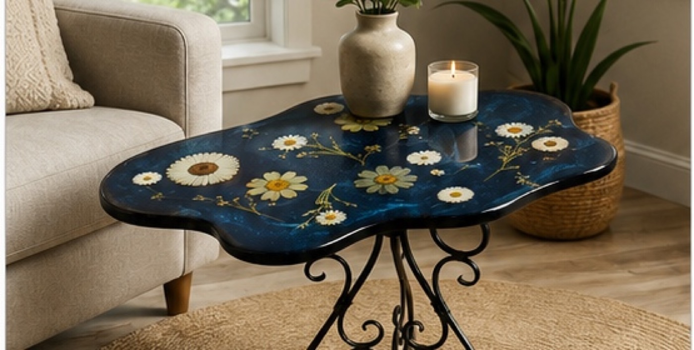 Midnight Bloom side table